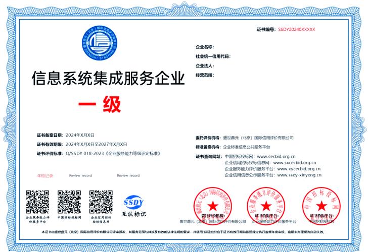 信息系統集成服務企業一級證書全解析